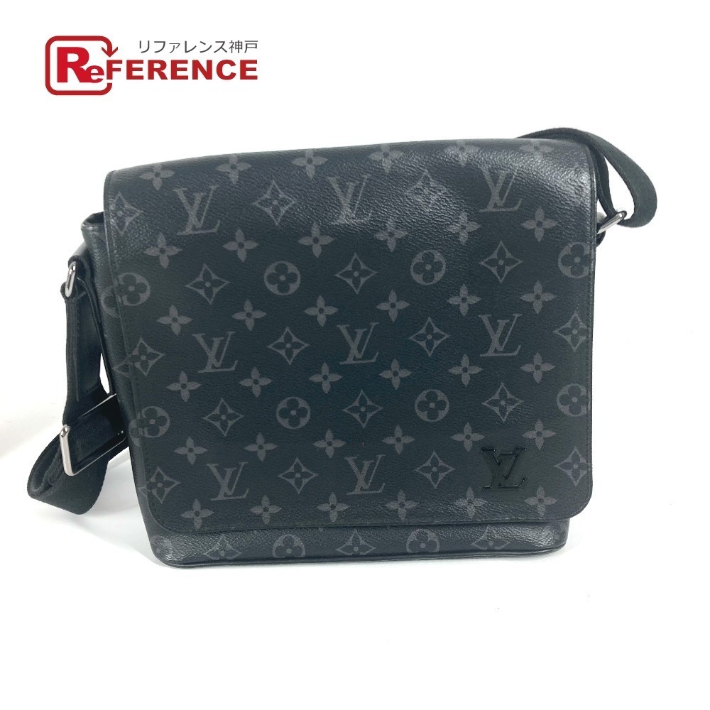 LOUIS VUITTON Eclipse Black District Bag Flap Crossbody Shoulder Black